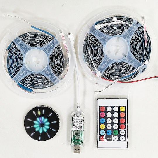 Ezra Smart LED Strip USB 5V RGB Light 5m Type SMD5050 with Power Supply & Remote Control