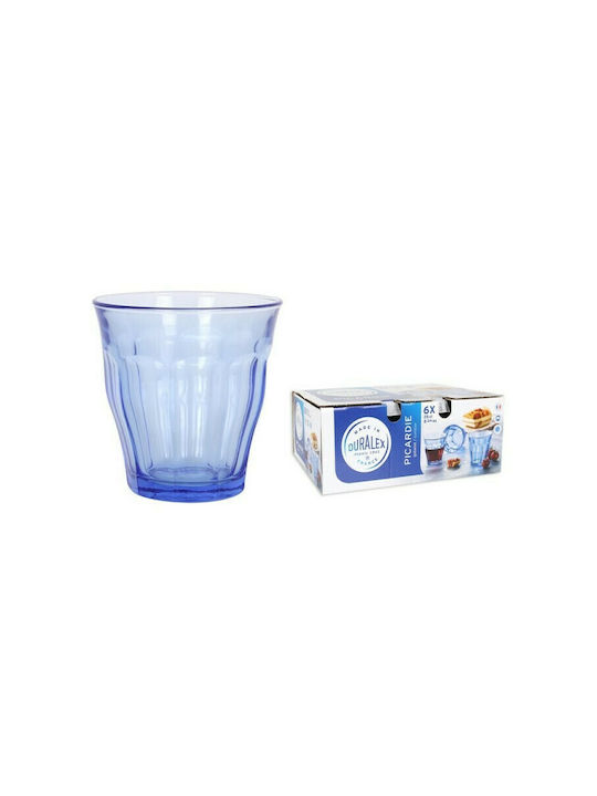 Duralex Picardie Set of Glasses made of Crystal in Blue Color 250ml 6pcs