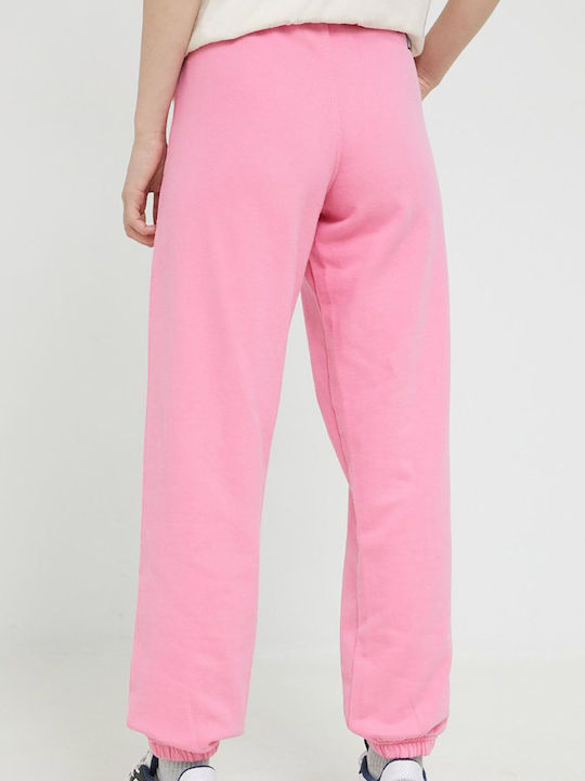 Superdry Code Essential Παντελόνι Γυναικείας Φόρμας με Λάστιχο Ροζ