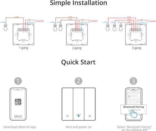 Sonoff M51c86 Recessed Wall Switch Wi-Fi One-Way with Gray Frame