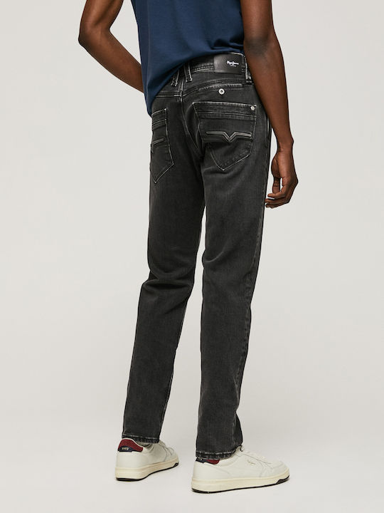 Pepe Jeans E2 Spike Ανδρικό Παντελόνι Τζιν σε Κανονική Εφαρμογή Μαύρο