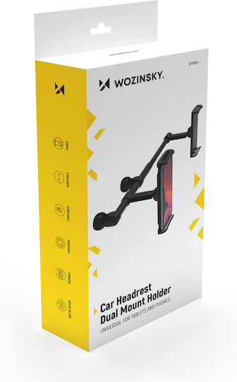 Wozinsky Βάση Κινητού Αυτοκινήτου με Ρυθμιζόμενα Άγκιστρα Μαύρη