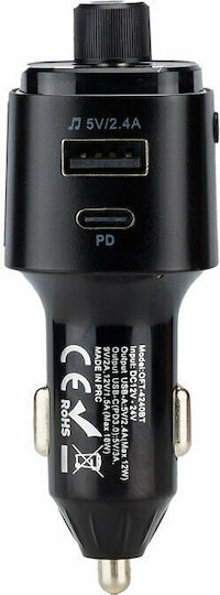 Osio FM предавател за кола с Bluetooth / MicroSD / Type-C / USB