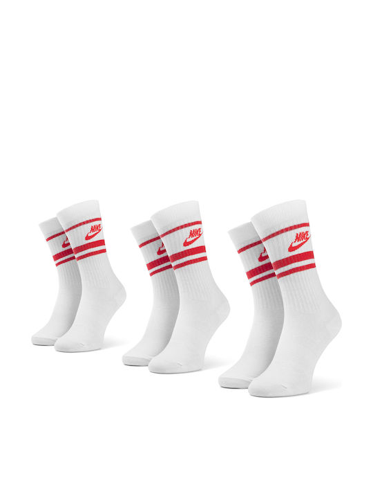 Nike NSW Essential Stripe Αθλητικές Κάλτσες Λευκές 3 Ζεύγη