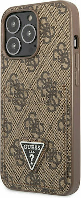 Guess Saffiano 4G Double Card Umschlag Rückseite Synthetisch Braun (iPhone 13 Pro) GUHCP13LP4TPW