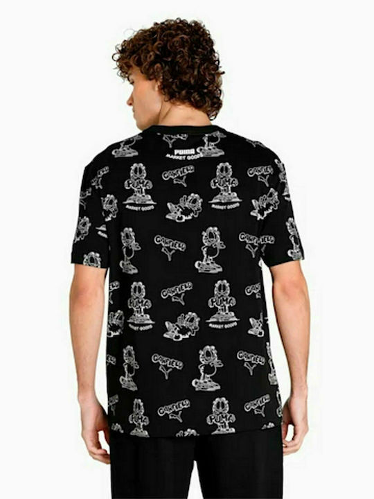 Puma X Garfield Aop T-shirt Bărbătesc cu Mânecă Scurtă Negru