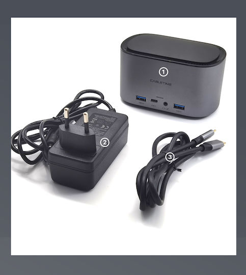 Cabletime CB11G Hard Drive Docking Station SATA M.2 (2280)" with Connection USB 3.0 / USB-C (CT-DOCK131-AG2)