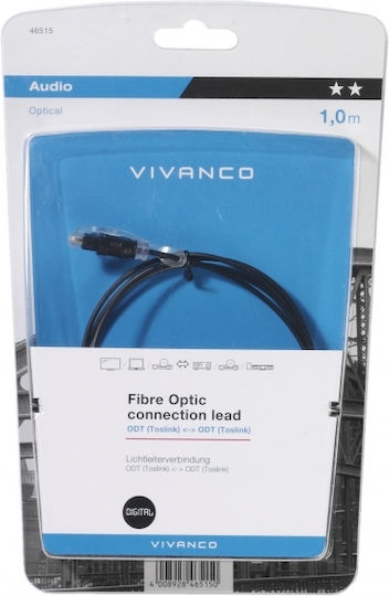 Vivanco Optical Audio Cable TOS male - TOS male Μαύρο 1m (46515)