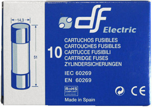 Adeleq Cartridges Safety Cylindrical Porcelain Fast-Bow 14x51mm 25A 1pcs