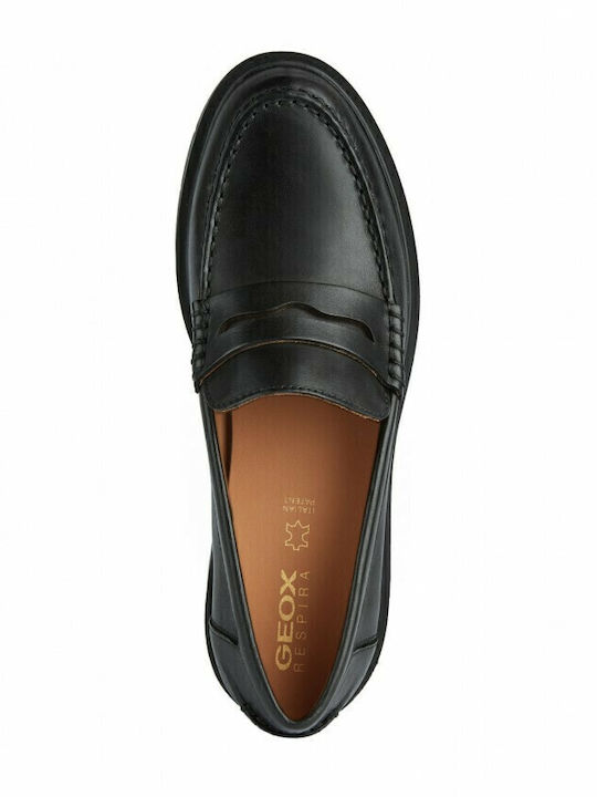 D Spherica Ec1 Leather Women's Moccasins in Black Color