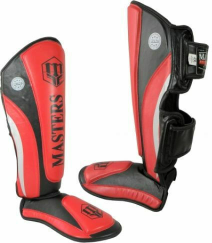 Sport Masters NS-PU-FT Adults Red Shin Guards