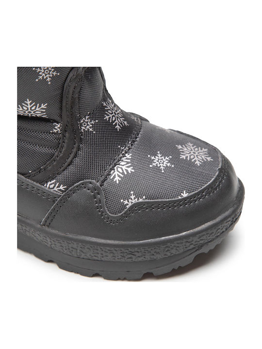 Kinder-Schneestiefeletten mit Klettverschluss Schwarz