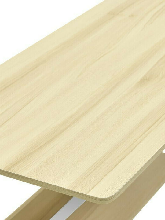 Schreibtisch Holz White / Sonoma mit Metallbeinen 100x48x72cm