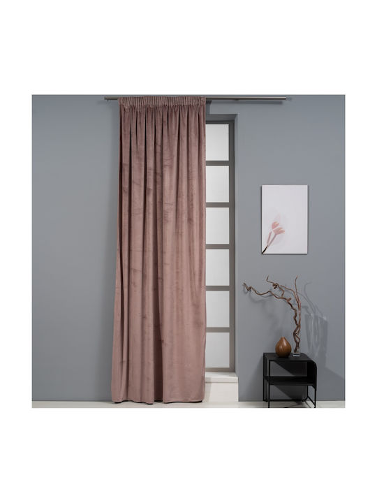 Artisti Italiani Curtain with Pencil Pleat Velour Dusty Pink 140x270cm