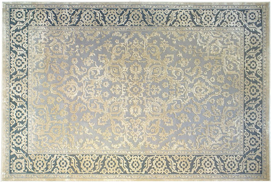 Klonaras 4435 Modern Velvet Bedroom Rugs Set Velvet Grey / Beige 3pcs