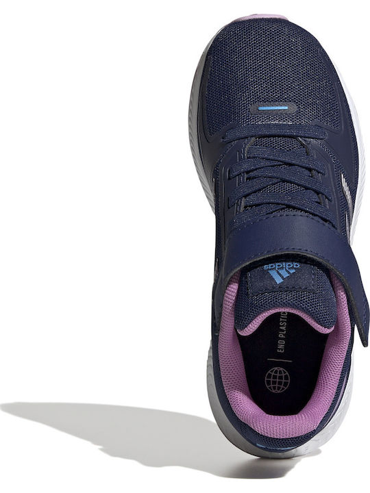 Runfalcon 2.0 K Kids Sports Shoes Running with Hoop & Loop Closure Dark Blue / Matt Purple Metallic / Pulse Lilac
