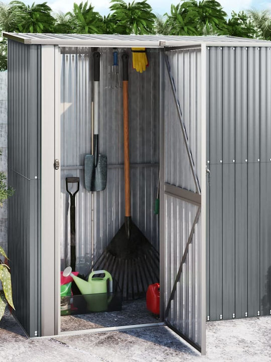 Metallic Galvanized Garden Warehouse with Single-Leaf Door Γκρι L1.805xW0.97xH2.095cm