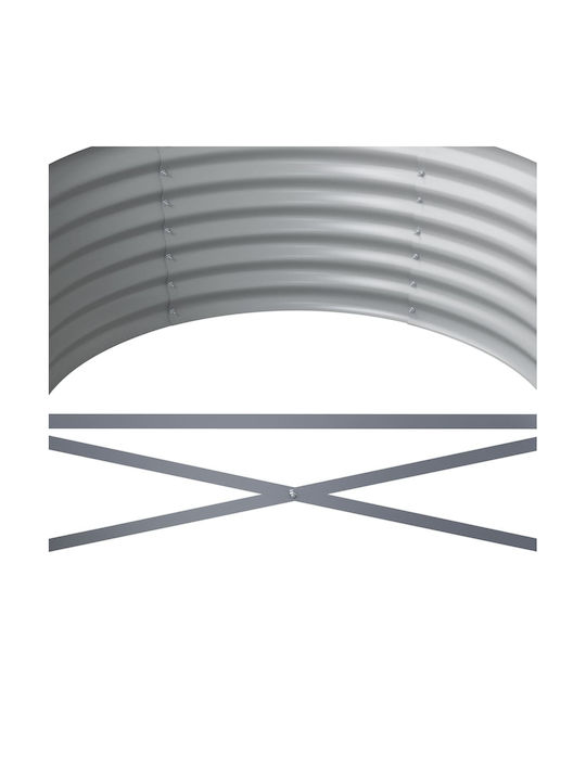 vidaXL Blumenkasten Metallisch Silver 296x80x36cm.