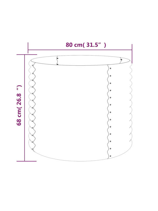 vidaXL Planter Box Metallic Charcoal 80x80x68cm.