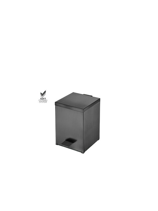 Sanco 90677-AΒ23 90677-AB23 Inox Perie pentru coșul de gunoi din baie Închidere lentă 5lt Gun Metal Brushed