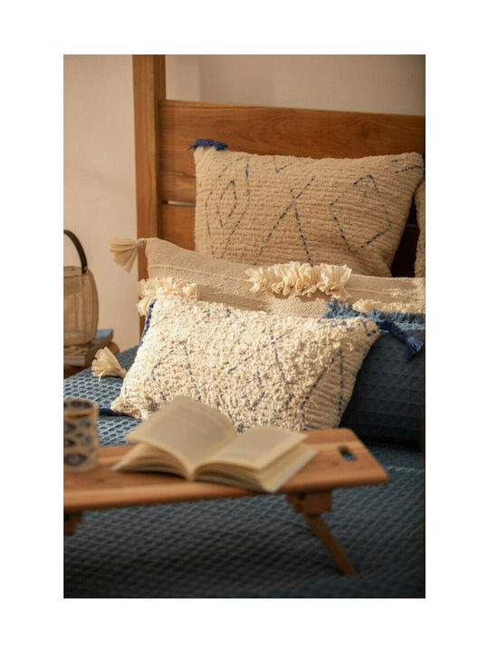 Calma House Decorative Pillow Case Mayo from 100% Cotton Blue 45x45cm