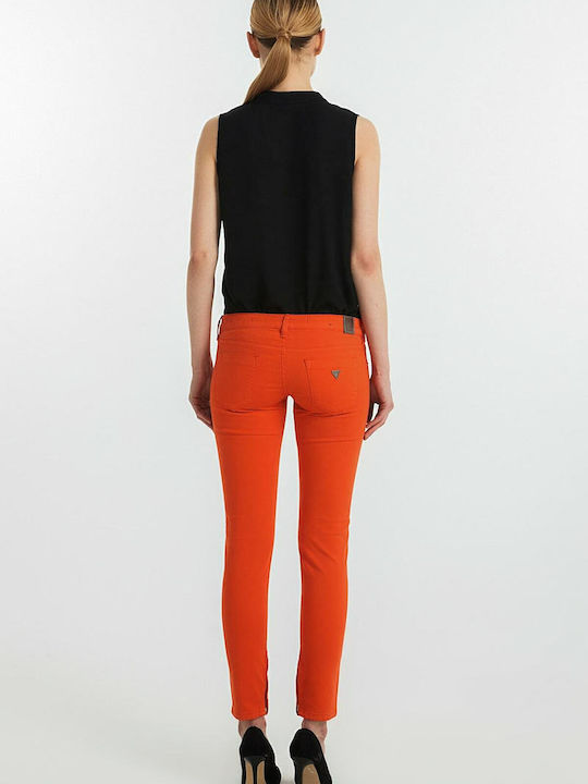 Guess Γυναικείο Jean Παντελόνι σε Skinny Εφαρμογή Πορτοκαλί