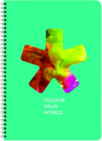 A&G Paper Σπιράλ Τετράδιο Ριγέ Β5 60 Φύλλων 2 Θεμάτων Colour Your World (Διάφορα Σχέδια/Χρώματα)
