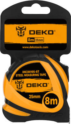 Deko Tape Measure with Auto-Rewind 25mm x 8m