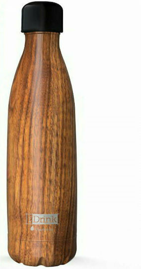 I-Total IDrink Μπουκάλι Θερμός Ανοξείδωτο BPA Free 500ml Wood