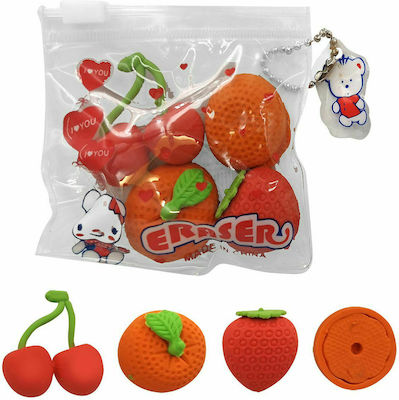 Justnote Eraser for Pencil and Pen 3D Fruits (Μiscellaneous Designs/Colors) 1pcs