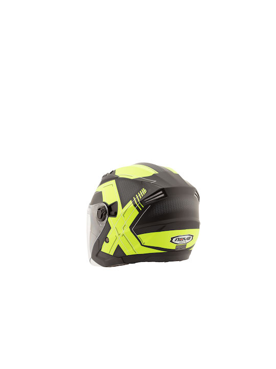 Nova Racing N211 Xcode Schwarz/Gelb Motorradhelm Jet ECE 22.05 Gewicht 1250gr