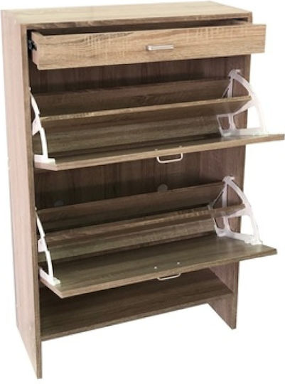 Ξύλινη Παπουτσοθήκη με 3 Ράφια Μπεζ Μ63xΠ24xΥ106cm