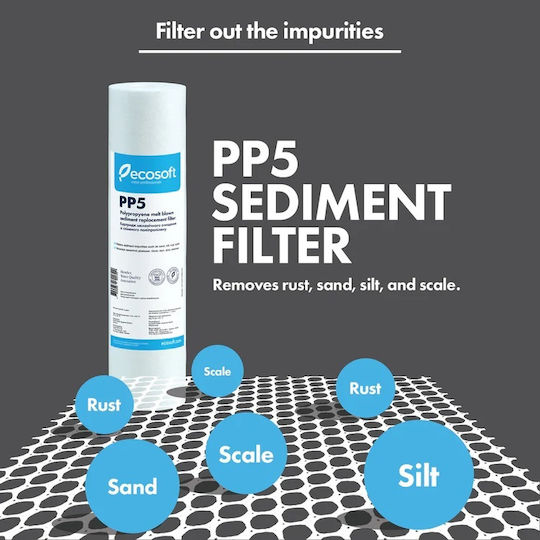 Ecosoft FPV12PECO Water Filtration System Single Central Supply / Under Sink Micron 3/4''
