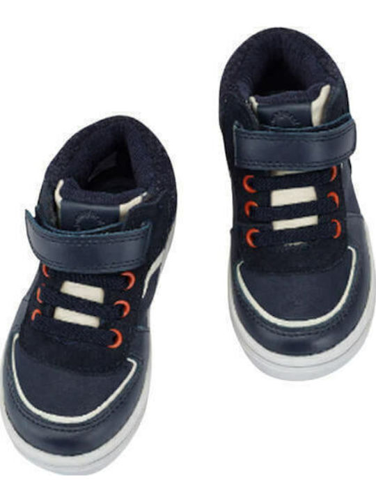 Παιδικά Sneakers High με Σκρατς Navy Μπλε