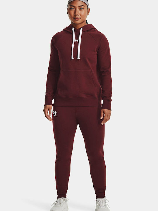 Rival Women's Sweatshirt Hooded Chestnut Red