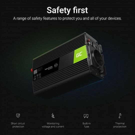 Green Cell Inverter Αυτοκινήτου 300W για 12V DC με 1xUSB