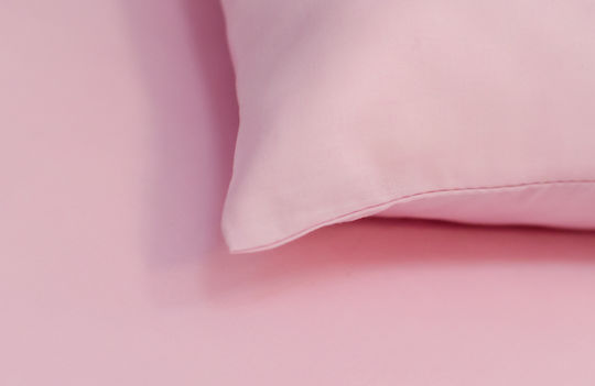 My Home Luxury Bettwäsche-Set mit 2 Kissenbezügen Super-Doppel mit Gummiband 160x200+25cm. Monochrome Pink 3Stück