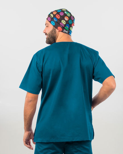 Ayo Newton Unisex Petrol Blue Medical Blouse Cotton and Polyester