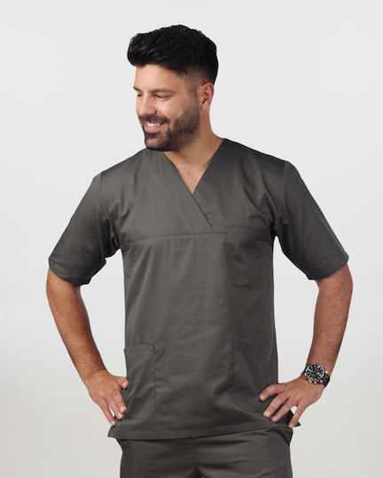 Ayo Newton Unisex Medizinische Bluse Gray aus Baumwolle und Polyester