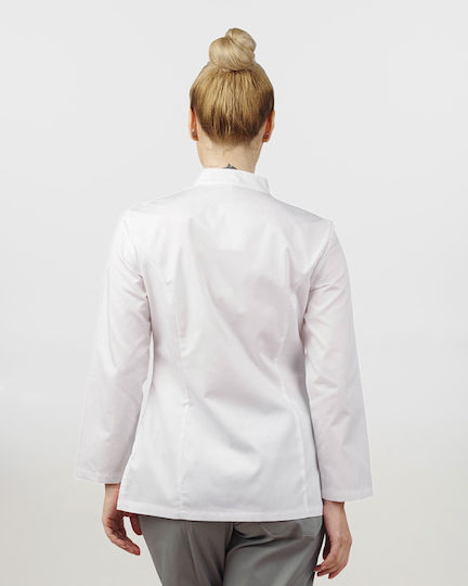 Ayo Sundy Femei Set Pantaloni și Bluza Medicală Alb din Bumbac și Poliester