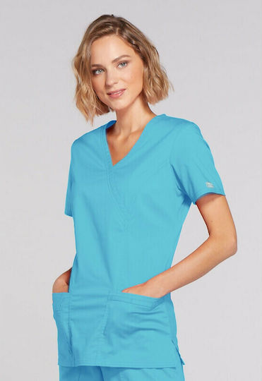 Cherokee 4728 Medizinische Bluse Türkis aus Baumwolle und Polyester