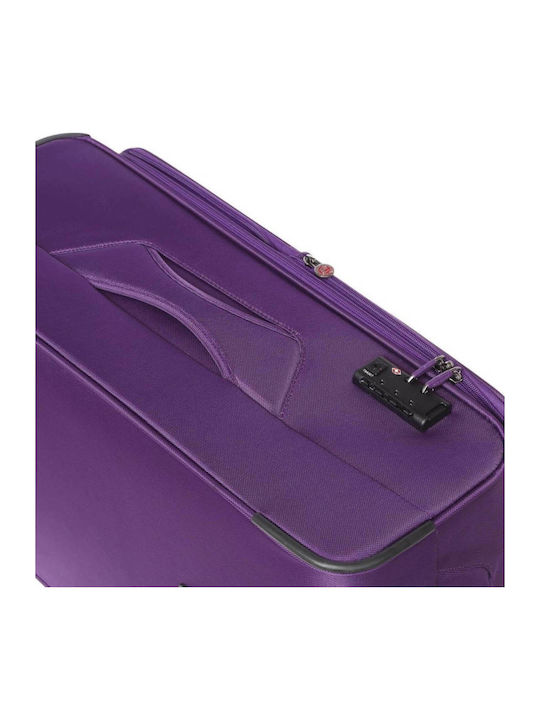 Diplomat Medium The Atlanta Collection Medium Fabric Purple Suitcase With 4 Wheels Height 68cm