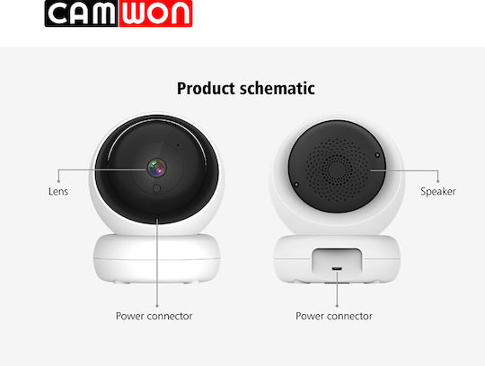 Camwon WIP-PT300J IP Κάμερα Παρακολούθησης Wi-Fi Full HD 1080p με Αμφίδρομη Επικοινωνία και Φακό 3.6mm