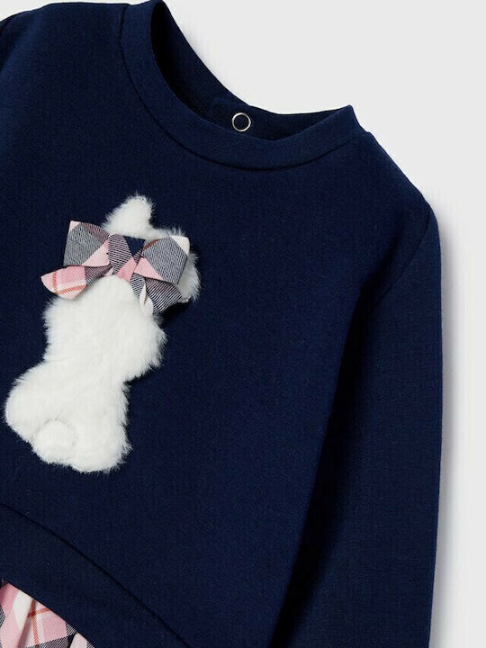 Kinderkleid Mädchenkleider Langärmelig Geprüft Marineblau