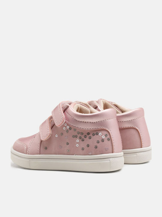 Παιδικά Sneakers High με Σκρατς Ροζ