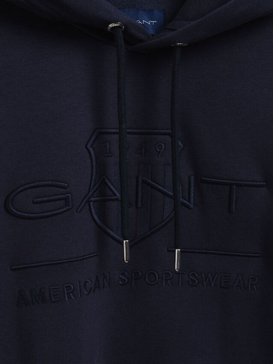 Archive Shield Sweatshirt with Hood Navy Blue
