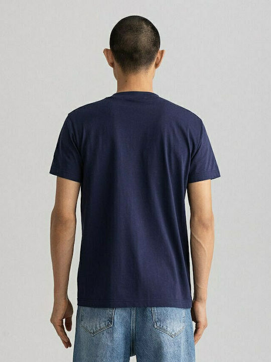 Gant Herren T-Shirt Kurzarm Marineblau