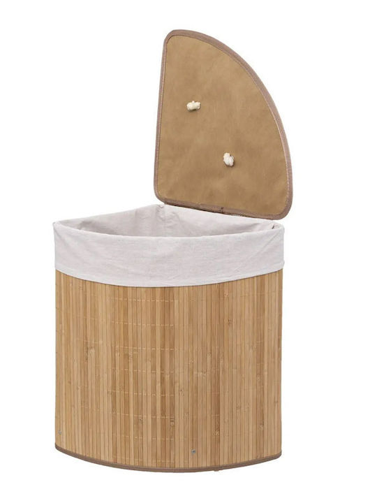 5Five Laundry Basket Bamboo 48lt with Cap 35x35x50cm Brown