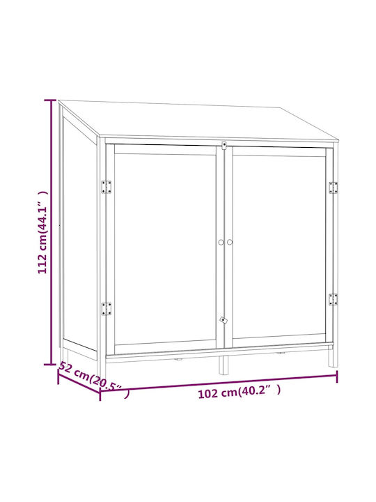 Wooden Garden Shed White M1.02xW0.52xH1.12m