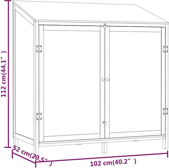 Wooden Garden Shed White M1.02xW0.52xH1.12m